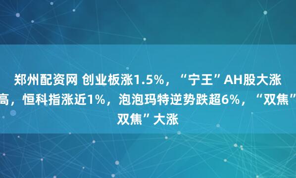 郑州配资网 创业板涨1.5%，“宁王”AH股大涨创新高，恒科指涨近1%，泡泡玛特逆势跌超6%，“双焦”大涨